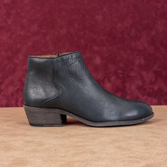 Frye Women Carson Piping Black Leather Western Fashion Ankle Boots sz 10 - Picture 4 of 8